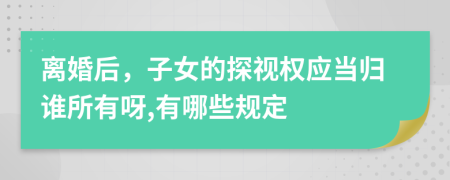 离婚后，子女的探视权应当归谁所有呀,有哪些规定