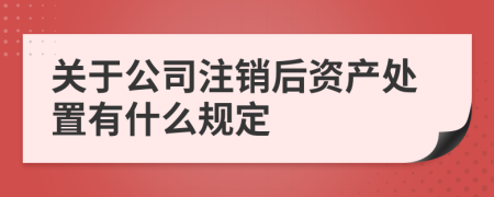 关于公司注销后资产处置有什么规定