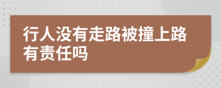 行人没有走路被撞上路有责任吗