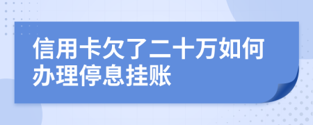 信用卡欠了二十万如何办理停息挂账