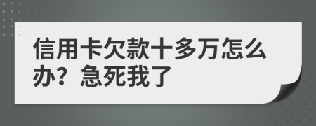 信用卡欠款十多万怎么办？急死我了