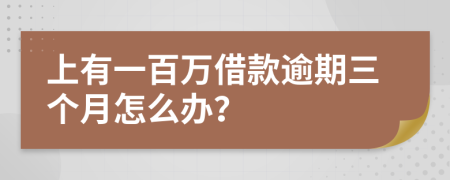 上有一百万借款逾期三个月怎么办？