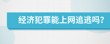 经济犯罪能上网追逃吗？