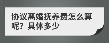 协议离婚抚养费怎么算呢？具体多少