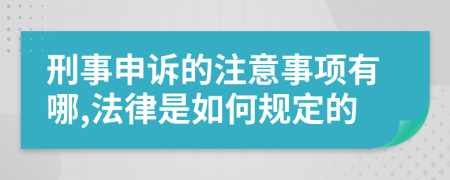 刑事申诉的注意事项有哪,法律是如何规定的