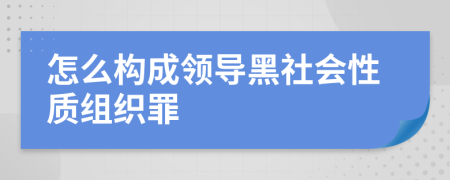 怎么构成领导黑社会性质组织罪