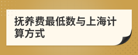 抚养费最低数与上海计算方式
