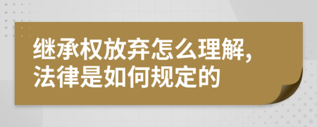 继承权放弃怎么理解,法律是如何规定的