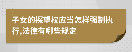 子女的探望权应当怎样强制执行,法律有哪些规定
