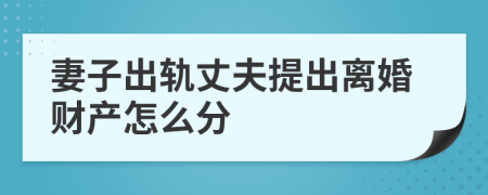 妻子出轨丈夫提出离婚财产怎么分