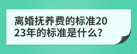 离婚抚养费的标准2023年的标准是什么？