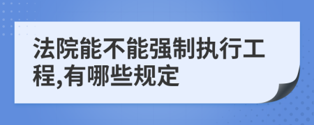 法院能不能强制执行工程,有哪些规定