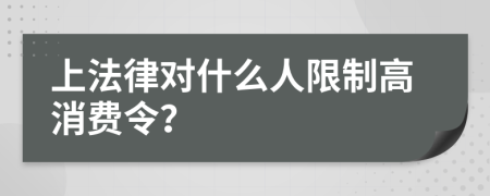 上法律对什么人限制高消费令？