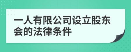 一人有限公司设立股东会的法律条件