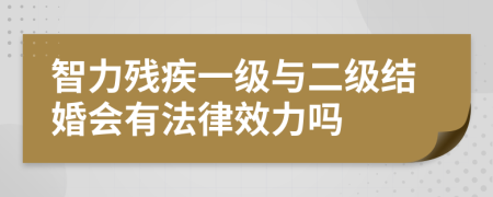 智力残疾一级与二级结婚会有法律效力吗