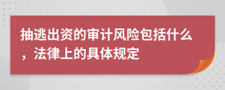 抽逃出资的审计风险包括什么，法律上的具体规定