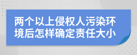 两个以上侵权人污染环境后怎样确定责任大小