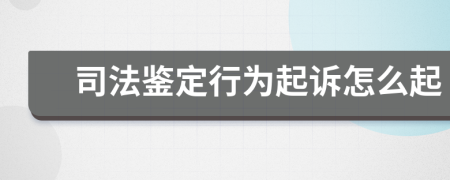 司法鉴定行为起诉怎么起