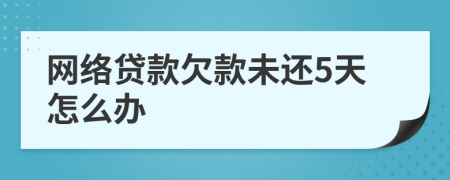 网络贷款欠款未还5天怎么办