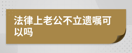 法律上老公不立遗嘱可以吗