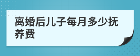 离婚后儿子每月多少抚养费