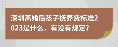 深圳离婚后孩子抚养费标准2023是什么，有没有规定？