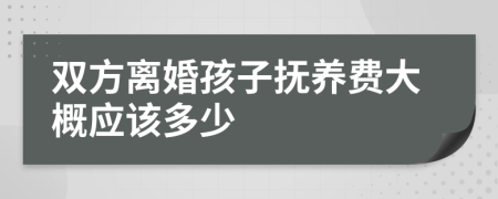 双方离婚孩子抚养费大概应该多少