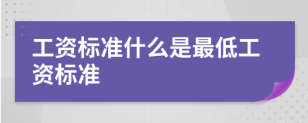 工资标准什么是最低工资标准