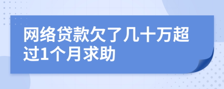 网络贷款欠了几十万超过1个月求助