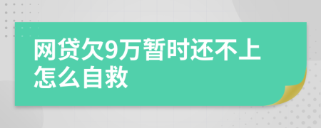 网贷欠9万暂时还不上怎么自救