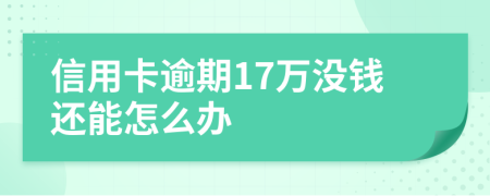信用卡逾期17万没钱还能怎么办