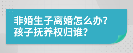 非婚生子离婚怎么办？孩子抚养权归谁？