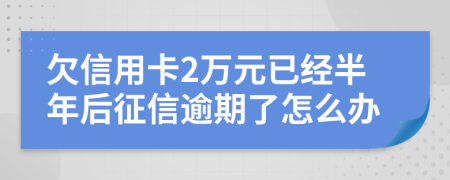 欠信用卡2万元已经半年后征信逾期了怎么办