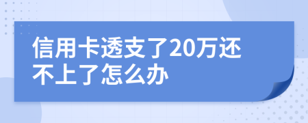 信用卡透支了20万还不上了怎么办