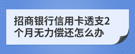 招商银行信用卡透支2个月无力偿还怎么办