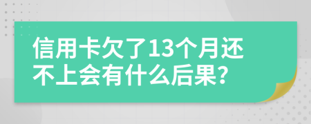 信用卡欠了13个月还不上会有什么后果？