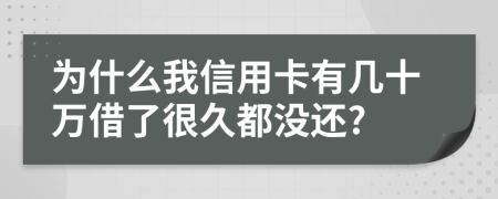 为什么我信用卡有几十万借了很久都没还?