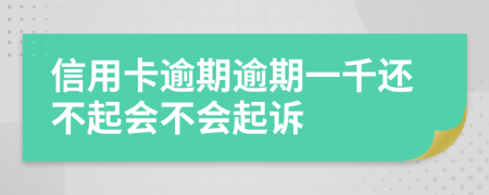 信用卡逾期逾期一千还不起会不会起诉