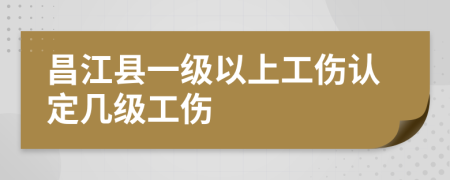昌江县一级以上工伤认定几级工伤