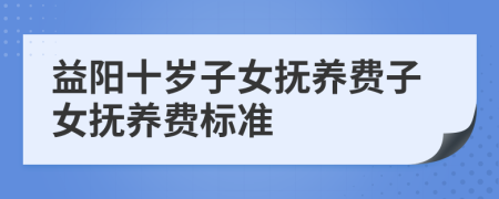 益阳十岁子女抚养费子女抚养费标准