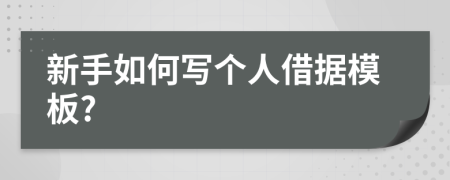 新手如何写个人借据模板?