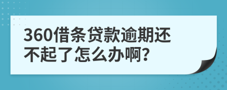 360借条贷款逾期还不起了怎么办啊？