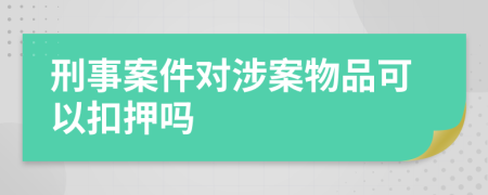 刑事案件对涉案物品可以扣押吗