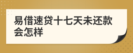 易借速贷十七天未还款会怎样