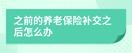 之前的养老保险补交之后怎么办