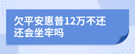 欠平安惠普12万不还还会坐牢吗