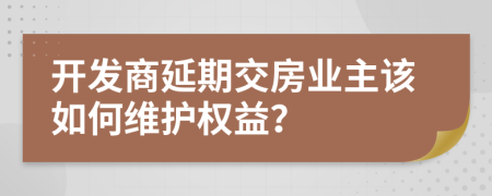 开发商延期交房业主该如何维护权益？