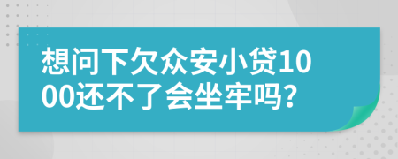 想问下欠众安小贷1000还不了会坐牢吗？