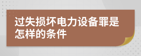 过失损坏电力设备罪是怎样的条件