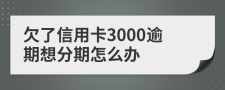 欠了信用卡3000逾期想分期怎么办